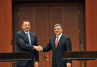 Президенты Азербайджана и Турции выступили с заявлениями для печати 