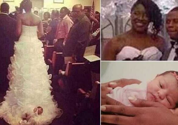 Невеста протащила новорожденную дочь по полу через всю церковь (Фото)