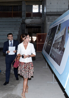 Первая леди Азербайджана Мехрибан Алиева ознакомилась со строительством и реконструкцией спортивных объектов в связи с подготовкой к первым Европейским играм