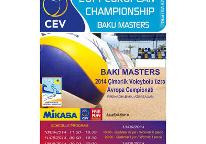 В Баку начался чемпионат Европы по пляжному волейболу 