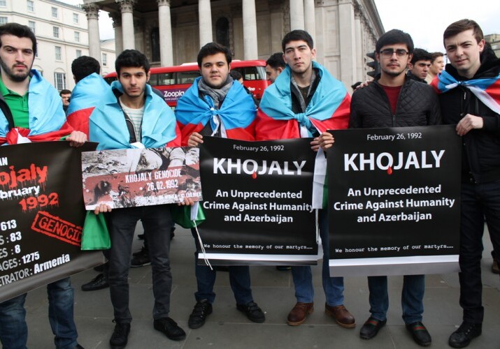 В Лондоне прошла акция, приуроченная к 23-й годовщине Ходжалинского геноцида