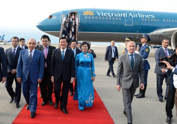 Президент Вьетнама прибыл с визитом в Азербайджан (Фото)