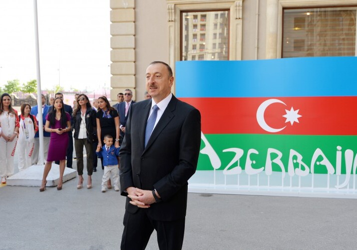 Ильхам Алиев напутствовал азербайджанских спортсменов (Фото)