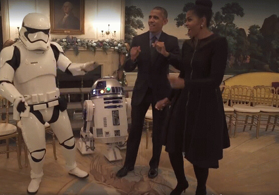 Барак и Мишель Обама станцевали с персонажами «Звездных войн» (Видео)