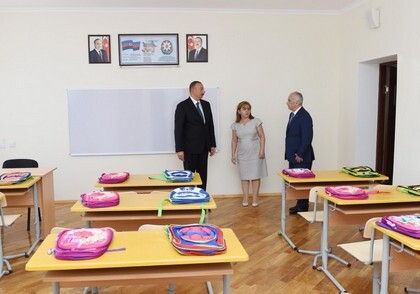 Президент Ильхам Алиев побывал в новом учебном корпусе школы №245 (Фото)