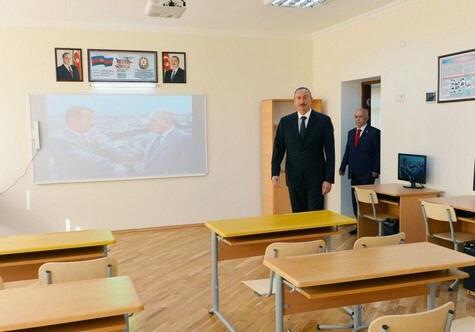 Президент Ильхам Алиев ознакомился с условиями в школе №109 после капремонта (Фото)
