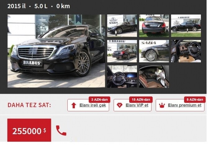 Самые дорогие автомобили, продаваемые в Азербайджане - 500-600 тысяч (Цены)