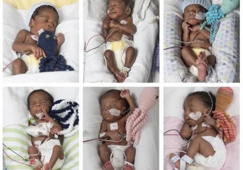 После 17 лет неудачных попыток американка родила шестерых близнецов (Фото)