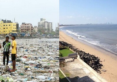 В Индии завершили очистку самого грязного в мире пляжа