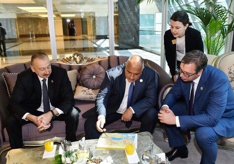 Ильхам Алиев встретился с участвующими во Всемирном нефтяном конгрессе главами государств и правительств (Фото)