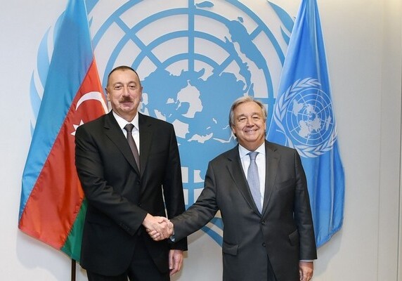 Президент Азербайджана встретился с генсеком ООН (Фото)