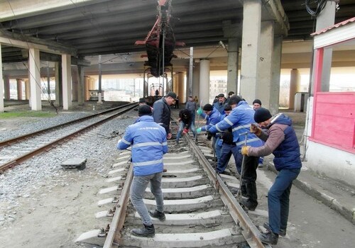 Начат ремонт кольцевой железной дороги Баку-Сумгайыт (Фото)