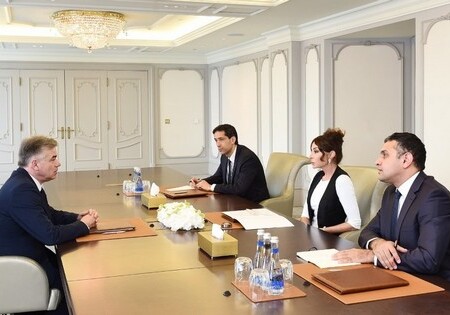 Мехрибан Алиева встретилась с председателем группы дружбы Франция-Кавказ Сената Франции (Фото)