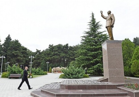 Президент Азербайджана прибыл в Нафталан (Фото)