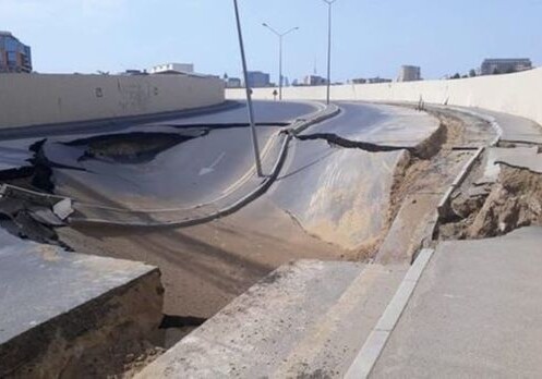Под просевшей дорогой в Баку обнаружен тоннель - Подробности ГА «Азербайджанские автомобильные дороги» (Фото-Обновлено)