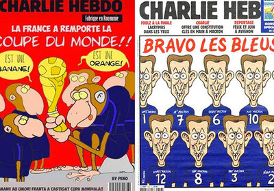 Charlie Hebdo сравнил сборную Франции с обезьянами