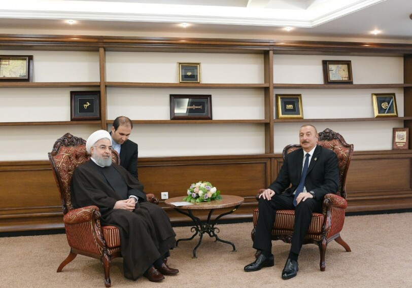 Президент Ильхам Алиев встретился в Актау со своим иранским коллегой