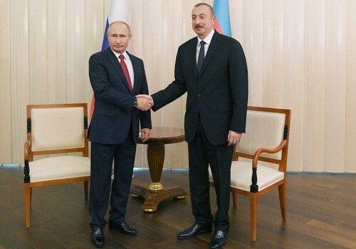 Президенты Азербайджана и России встретились один на один (Фото)