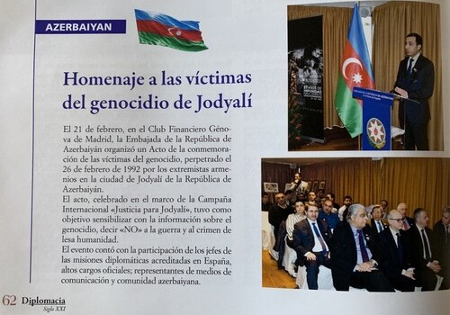 В испанском журнале опубликована статья о Ходжалинском геноциде
