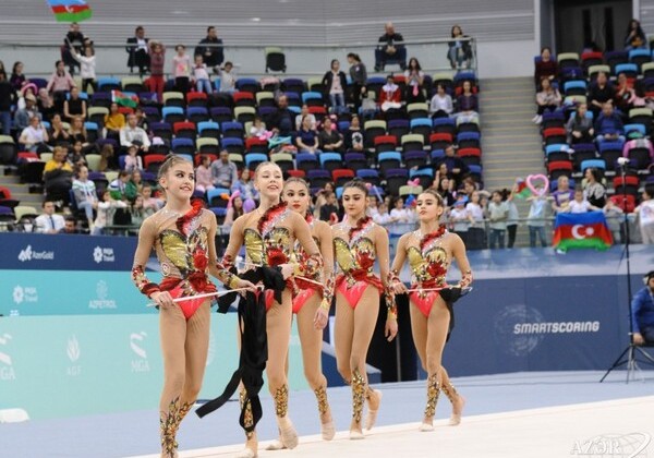 Молодежная команда Азербайджана по художественной гимнастике завоевала «золото» и «серебро»