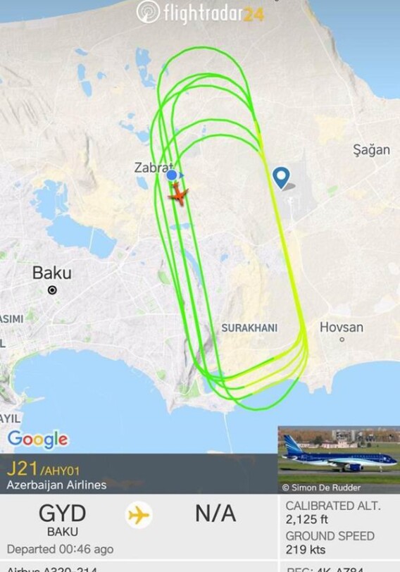 AZAL о продолжительном полете своего лайнера над Баку