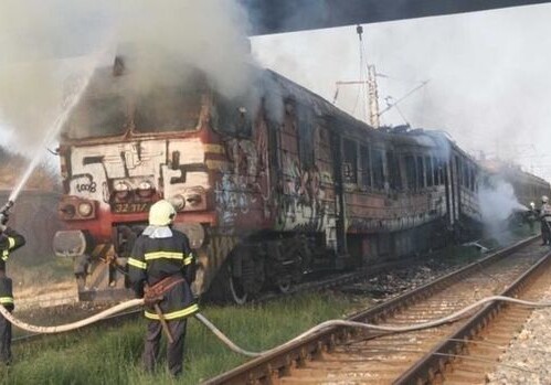 Пожар на железнодорожном вокзале Гянджи
