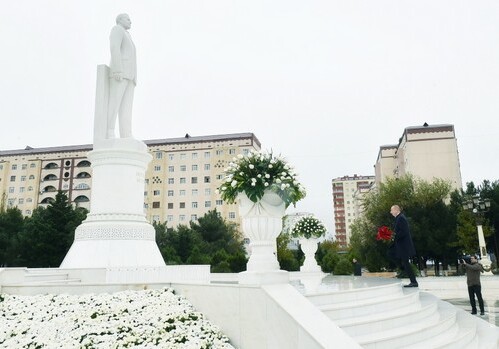 Президент Ильхам Алиев прибыл в Сумгайыт (Фото)