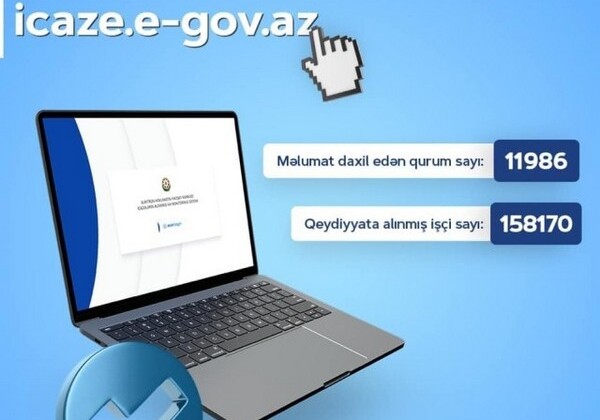 На портале icaze.e-gov.az подтверждены разрешения 158 170 работников около 12 тыс. структур